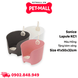 Khay vệ sinh mèo thành cao Sonice Lapule KC1 size - 41 x 50 x 32 cm - Hồng | Tặng Kèm Xẻng Petmall