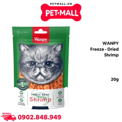 Treats mèo WANPY Freeze - Dried Shrimp 20g - Tôm sấy thăng hoa Petmall