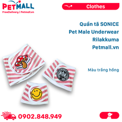 Quần tã chó đực SONICE Pet Male Underwear Rilakkuma - Màu hồng trắng Petmall