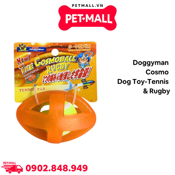 Đồ chơi Doggyman Cosmo Dog Toy- Tennis & Rugby - Bóng bầu dục + Banh tennis Petmall