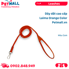 Dây dắt cao cấp Laima Orange Color 130cm - Màu Cam Petmall