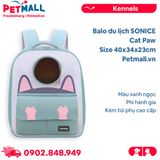 Balo du lịch SONICE Cat Paw Size 40x34x23cm - Màu xanh ngọc - Phi hành gia, kèm túi phụ cao cấp Petmall