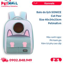 Balo du lịch SONICE Cat Paw Size 40x34x23cm - Màu xanh ngọc - Phi hành gia, kèm túi phụ cao cấp Petmall