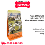 Thức ăn chó Taste Of The Wild High Prairie PUPPY 500g - Bison & Roasted Venison, Bò Rừng Nướng & Nai Nướng, chuyên chó con - nhập USA Petmall