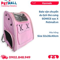 Balo vận chuyển du lịch thú cưng Sonice sọc X - size 32x26x40cm Petmall