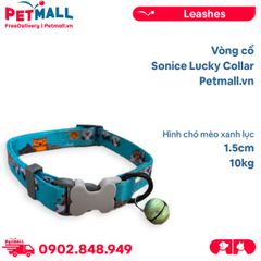 Vòng cổ Sonice Lucky Collar 10kg - 1.5cm Hình chó mèo xanh lục Petmall