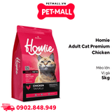 5KG - Thức ăn mèo Homie Adult Cat Premium Chicken - Mèo lớn vị gà cao cấp Petmall