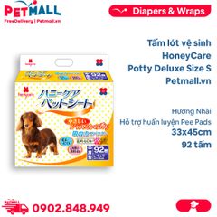 Tấm lót vệ sinh HoneyCare Potty Deluxe Size S | 33x45cm - 92 tấm - Hương Nhài, hỗ trợ huấn luyện Pee Pads Petmall