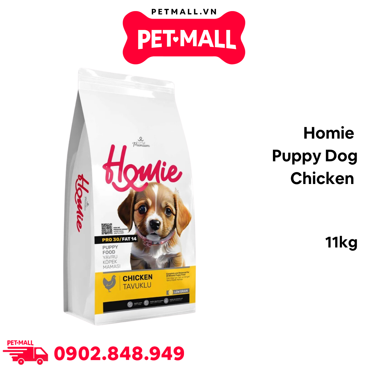 Thức ăn chó Homie Puppy Dog - Chicken 11kg - Chó con vị gà Petmall