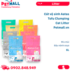 Cát vệ sinh Aatas Tofu Clumping Cat Litter 6L Mix mùi - Đậu nành soya Petmall