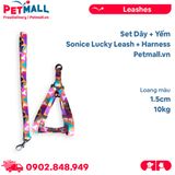Set Dây + Yếm Sonice Lucky Leash + Harness 10kg - 1.5cm Loang màu Petmall