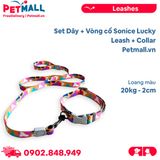 Set Dây + Vòng cổ Sonice Lucky Leash + Collar 20kg - 2cm Loang màu Petmall
