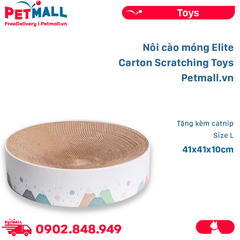Nôi cào móng Elite Carton Scratching Toys Size L - 41x41x10cm, tặng kèm catnip Petmall