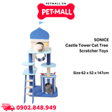Trụ cào SONICE Castle Tower Cat Tree Scratcher Toys Size 62 x 52 x 147 cm - Lâu đài có cầu thang Petmall