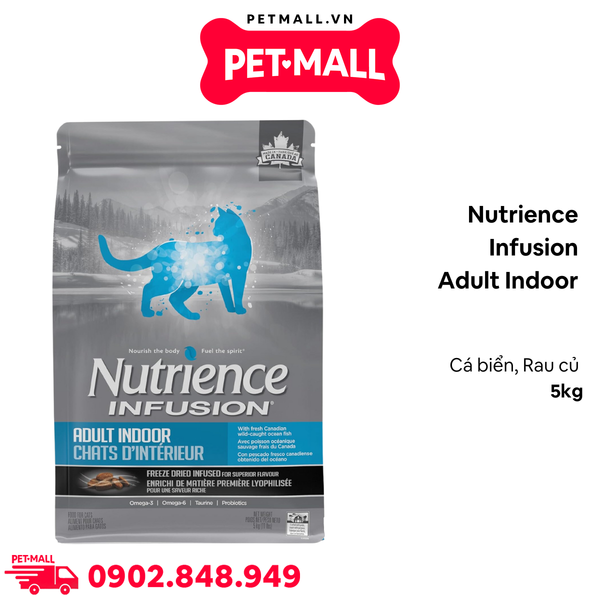 5KG - Thức ăn mèo Nutrience Infusion Adult Indoor Cá biển và Rau củ - Dành cho mèo trưởng thành Petmall