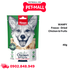 Treats chó WANPY Freeze - Dried Chicken & Fruits 40g - Thịt gà và trái cây sấy thăng hoa Petmall