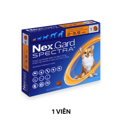 1 Viên - Trị ve NexGard Spectra 9mg/2mg Phòng, trị ve, sổ giun trên Chó 2-3.5kg Petmall