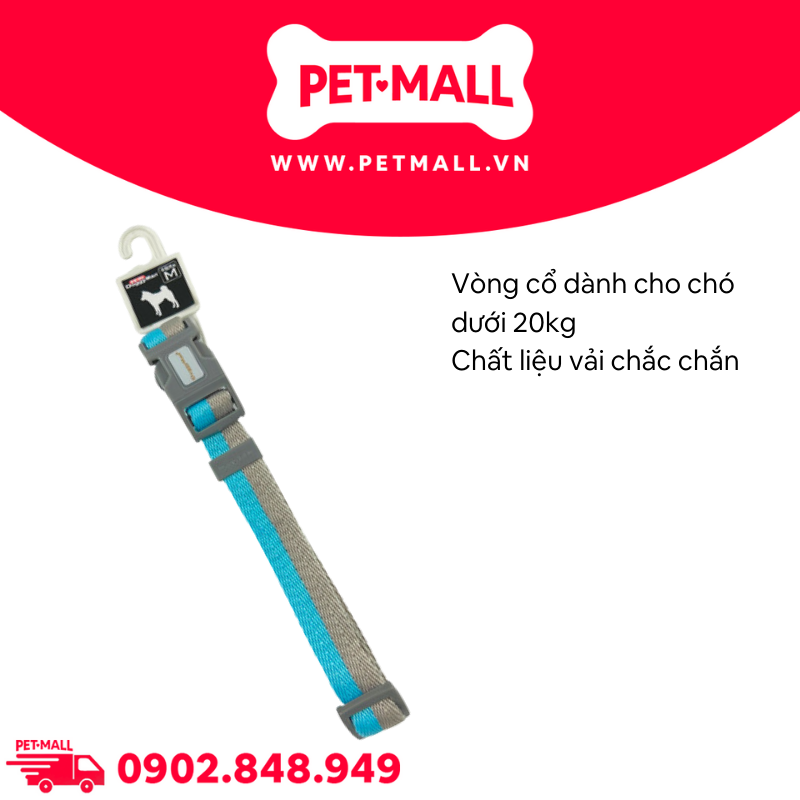 Vòng cổ DoggyMan Size 20kg - Sọc xanh xám Petmall