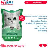 Hộp 12 Gói 70G - Pate mèo KitCat Petite Pouch Tuna & Whitefish - Vị Cá ngừ và Cá hường Petmall