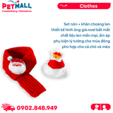 Set nón khăn choàng len SONICE Merry Christmas - Ông già noel đỏ Petmall