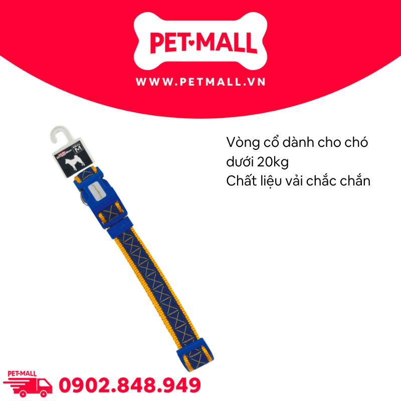 Vòng cổ DoggyMan Size 20kg - Sọc X vàng Petmall