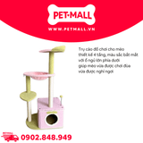 Trụ cào SONICE Green and Pink Tower Cat Tree Scratcher Toys Size 60 x 40 x 121 cm - 4 tầng màu xanh lá, hồng Petmall