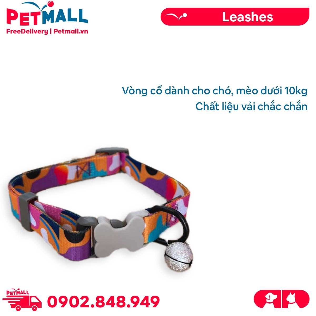 Vòng cổ Sonice Lucky Collar 10kg - 1.5cm Loang màu Petmall