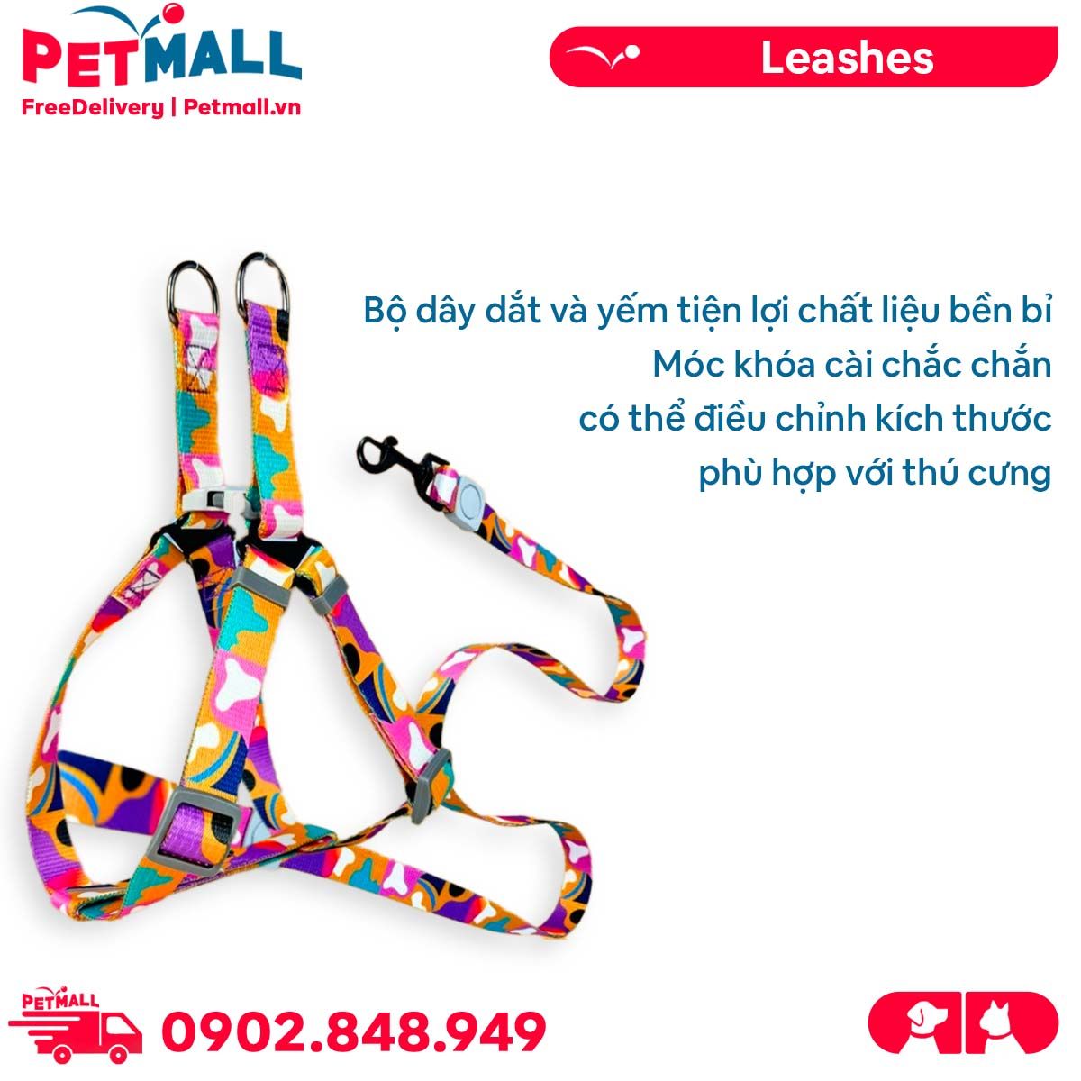 Set Dây + Yếm Sonice Lucky Leash + Harness 30kg - 2.5cm Loang màu  Petmall