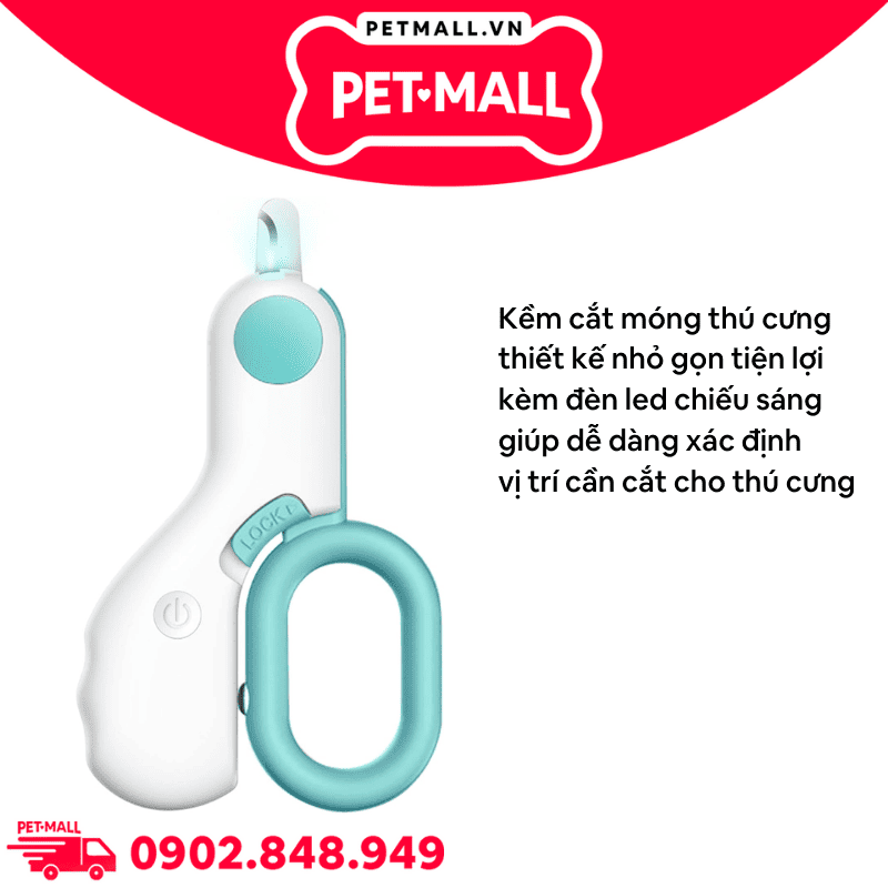 Kềm cắt móng Pet Gravity LED mini Nail clipper - Màu xanh dương Petmall