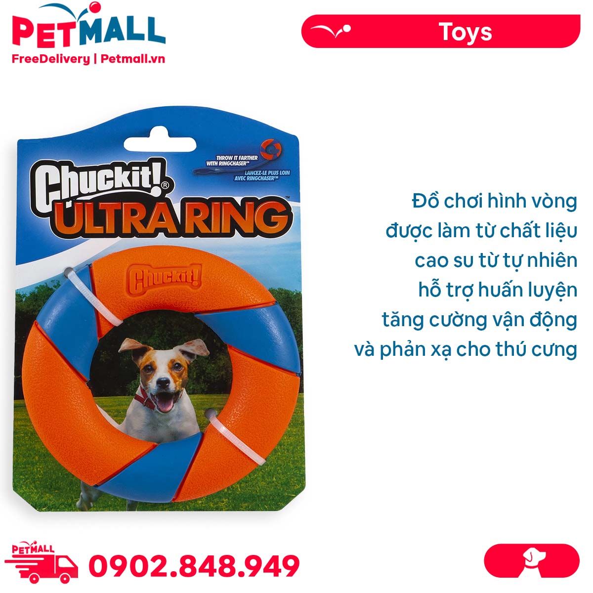 ch i Chuckit Ultra Ring Dog Toy T ng c ng v n ng va ph n x P PETMALL.VN