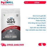 10L - Cát vệ sinh Bentas Cat's White Activated Carbon Scented Natural Bentonite Clumping Cat Litter - Hương Than Hoạt Tính Petmall