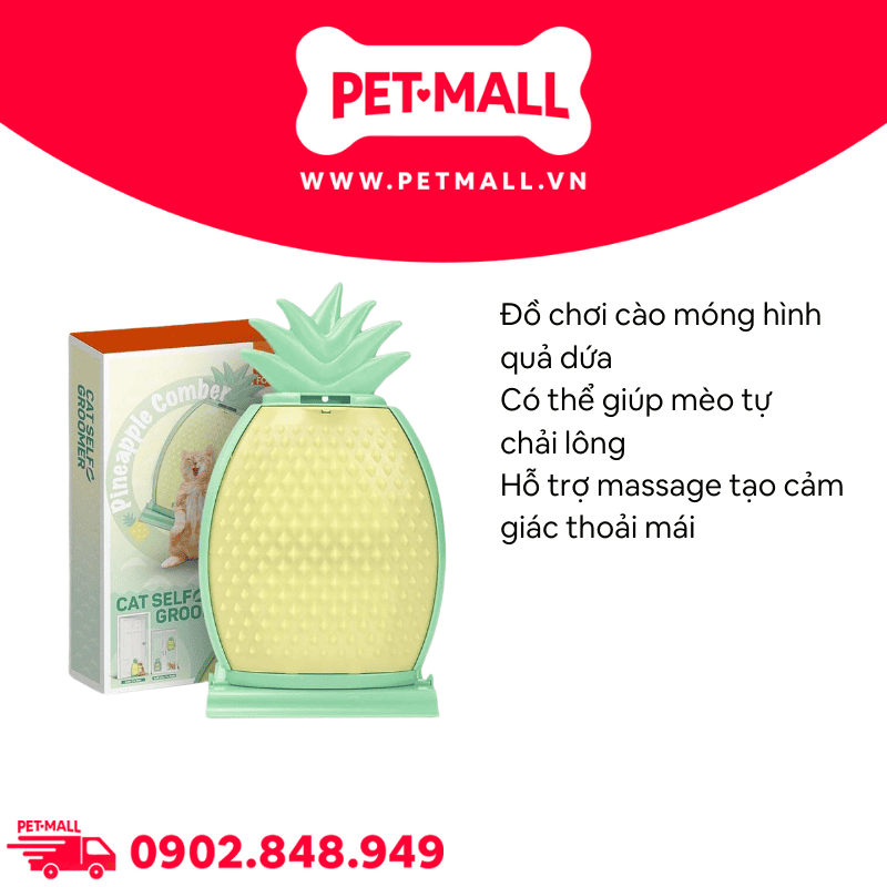 Đồ chơi FOFOS Pineapple Comber Cat Scratcher & Self Groomer Size 40x23x5cm Petmall
