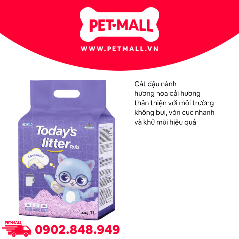 Cát vệ sinh mèo Today's Litter Tofu 21L - Đậu nành soya - Hương oải hương Petmall