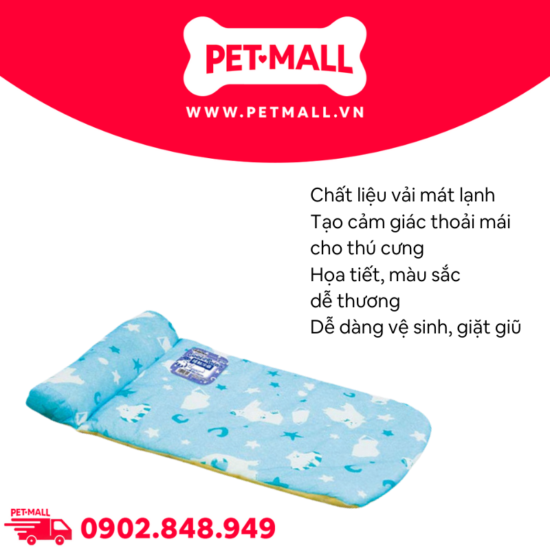 Nệm cuộn gấu trắng DoggyMan Size 60x40xH7cm Petmall