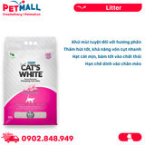 Cát vệ sinh Bentas Cat's White Baby Powder Scented Natural Bentonite Clumping Cat Litter Gói 10L - Hương phấn thơm, vón cục khử mùi tuyệt đối Petmall