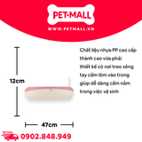 Khay vệ sinh mèo Sonice Lapule KT4 size M - 36 x 47 x 12 cm - Hồng  | Tặng Kèm Xẻng Petmall