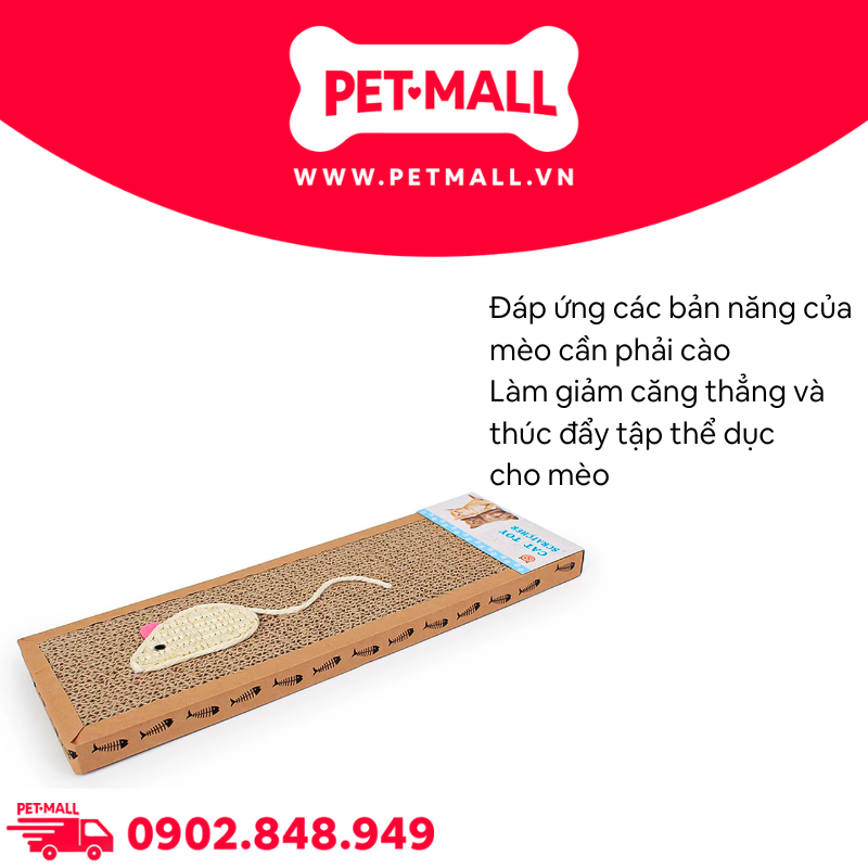 Đồ chơi cào móng Elite Mouse Catnip size 38x12.5x1.8cm - Tặng kèm catnip Petmall