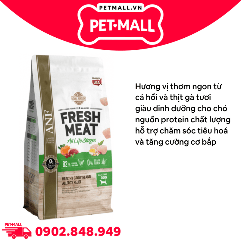 3.2KG - Thức ăn chó ANF Fresh Meat All Life Stages for dog gấp đôi thịt tươi - Cân bằng dinh dưỡng cho chó mọi lứa tuổi Petmall