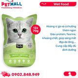 Hộp 12 Gói 70G - Pate mèo KitCat Petite Pouch Chicken & Whitefish - Vị Gà và Cá hường Petmall