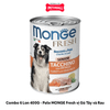 Combo 6 Lon 400G - Pate MONGE Fresh vị Gà Tây và Rau Petmall