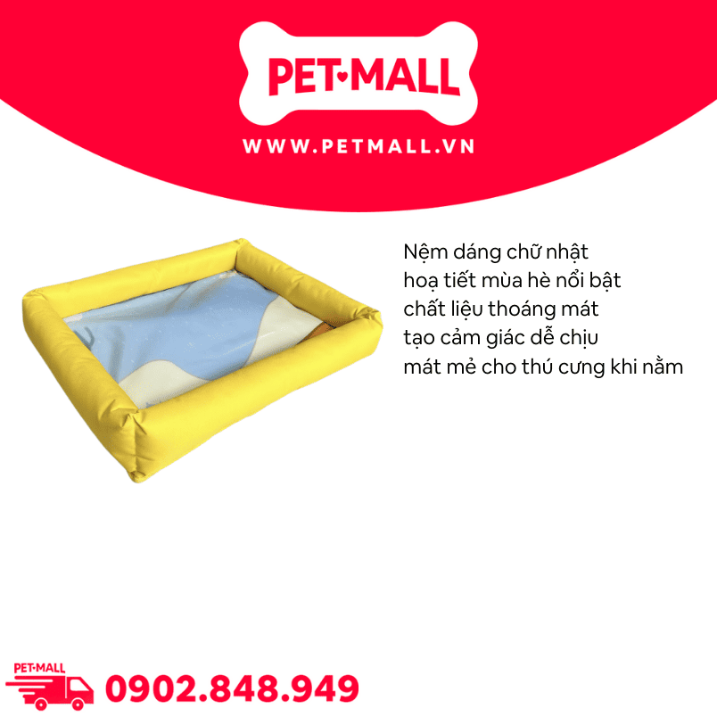 Nệm SONICE Yellow Plain Pet Bed - Size S 44 x 37 x 7cm Petmall
