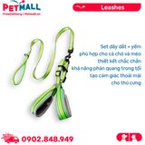 Set yếm + dây dắt Zichen Neon Size S - Phản quang, hỗ trợ đi đêm Petmall