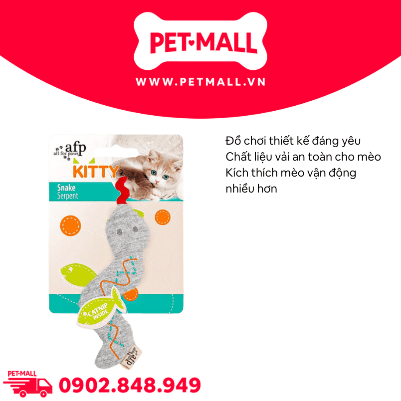 Đồ chơi AFP Kitty Snake - Đồ chơi hình con rắn, có catnip bên trong Petmall