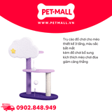 Trụ cào SONICE Calmbee Tower Cat Tree Scratcher Toys Size 48 x 28 x 76 cm - 3 tầng hình đám mây tím Petmall