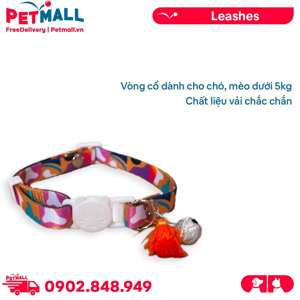 Vòng cổ Sonice Lucky Collar 5kg - 1cm Loang màu Petmall