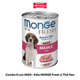 Combo 6 Lon 400G - Pate MONGE Fresh vị Thịt Heo Petmall