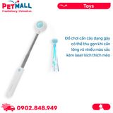 Đồ chơi Pet Gravity Laser 2in1 Retractable Cat Wand Toys Blue Color Size 21cm - Màu Xanh, cần câu lông vũ kèm laser cho Mèo Petmall