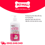 Sữa tắm Doggyman Cherry Blossom Four in One 500ml - Hương hoa Anh Đào, làm sạch, khử mùi, cấp ẩm cho chó Petmall
