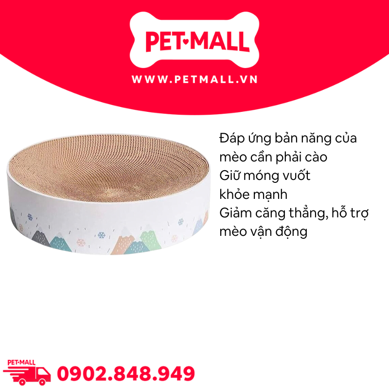 Nôi cào móng Elite Carton Scratching Toys Size S - 33x33x5.5cm, tặng kèm catnip Petmall