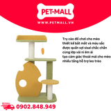 Trụ cào SONICE Yellow and Green Cat Tree Scratcher Toys Size 46 x 36 x 75 cm - 4 tầng màu xanh, vàng Petmall